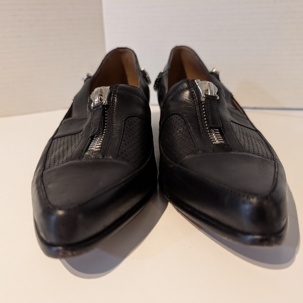 Tabitha Simmons Black Pump w Zipper & Chain Detail. EU Sz.40 Leather Made In Ita - Picture 12 of 16